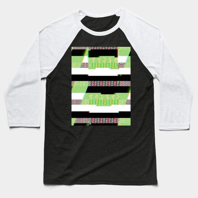 Digital Plaid ∆∆∆∆ 70s Style Pattern Design Baseball T-Shirt by DankFutura